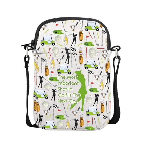 CMNIM Golf Gifts Funny Golfer Gifts The Most Important Shot In Golf Is The Next One Crossbody Bag Golf Player Team Club Gifts