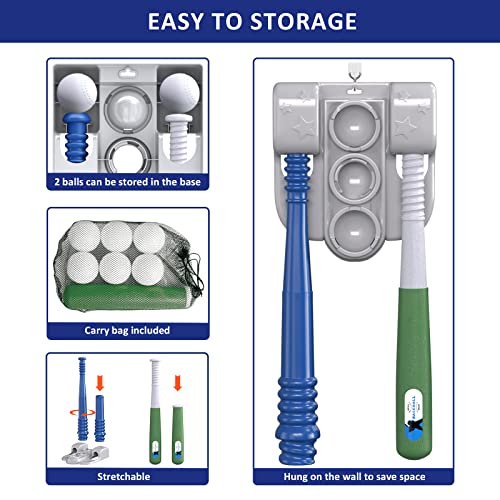 Qdragon T Ball Sets For Kids 3-5 5-8, Kids Baseball Tee With 6 Balls/Adjustable Batting Tee/Automatic Pitching Machine, Outdoor Sport Toys For Toddlers Boys And Girls #TOP4