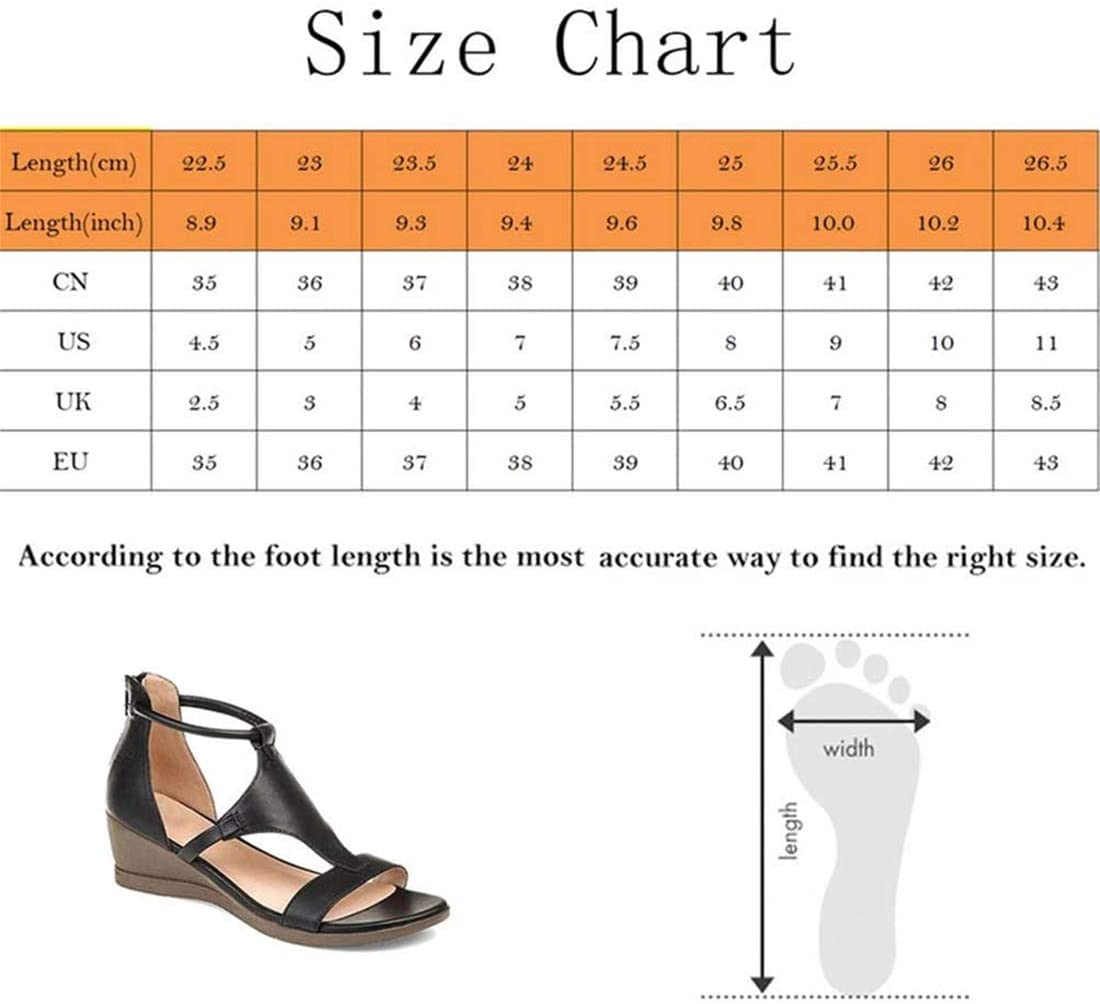 YHQZNLXQ Sandalias de Plataforma ortopédicas de Verano para Mujer con Cremallera Sandalias de cuña para Mujer Peep Toe Cómodos Zapatos de Viaje para la Playa