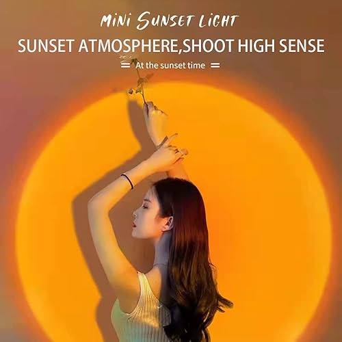 Miniatura 2 de EIUY Lámpara de puesta de sol, proyector de luz de puesta de sol, luz nocturna de proyección LED, rotación de 360 grados, luz romántica de arco