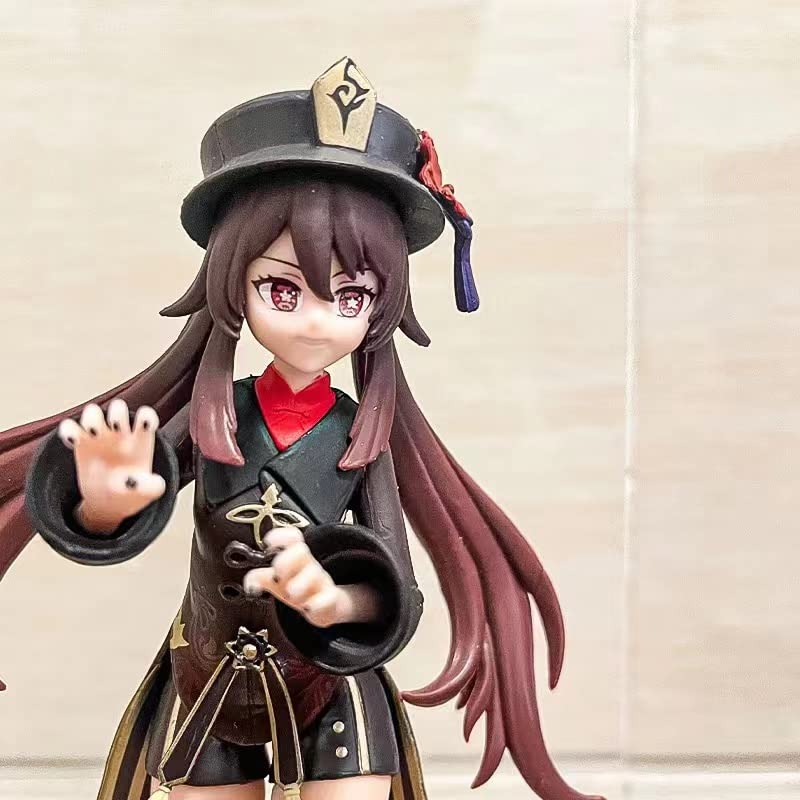 Xinnice Hu Tao Figurine Modèle Anime Jeu Personnages Figurine d'action Hu Tao Objets de collection Statue Ornements de Bureau Cadeau, 23 cm