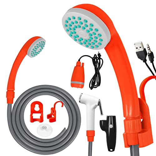 YRHome Campingdusche mit Wiederaufladbarer Akku Camping Dusche Outdoor...