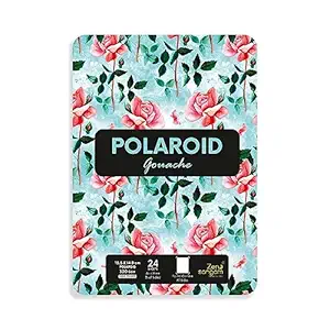 Zen Sangam Artists Gouache Papers Polaroid Sheets - 300 GSM Cold Pressed - (24 Sheets) - Rough Grain Surface - Size A6(14.8x10.5cm) - Round Corner - for Gouache, Acrylics and Wet Media