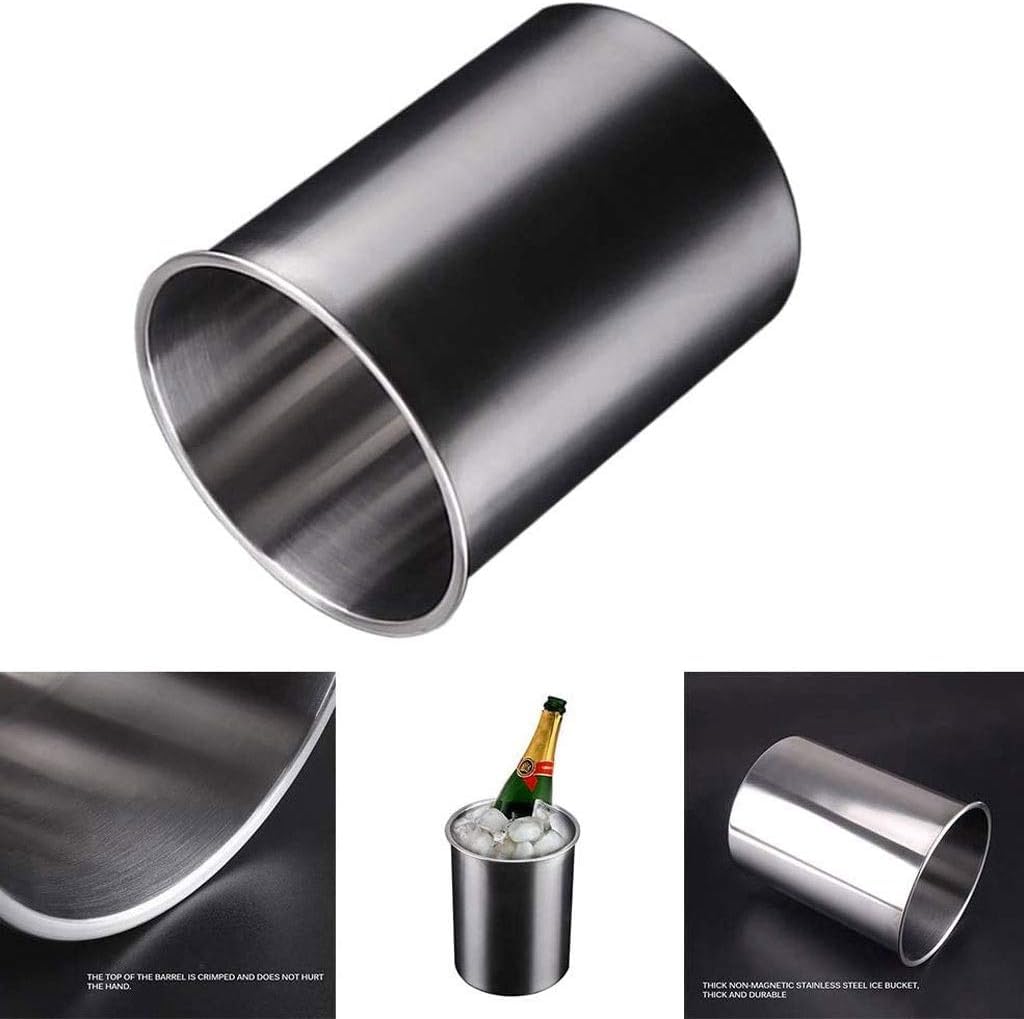 Eiskübel, doppelwandiger Weinkühler aus Edelstahl, hält stundenlang kalt, Weinflaschenkühler, isolierter Champagner-Bier-Eiskübel