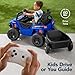 Best Choice Products Kids 12V Electric Ride On UTV Car and Trailer w/Parent Control, LED Lights, 2 Speeds, Bluetooth - Blue