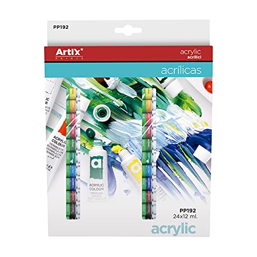 Couleurs acrylique Artix Paints pP192 set de 24 à forte opacité et séchage rapide
