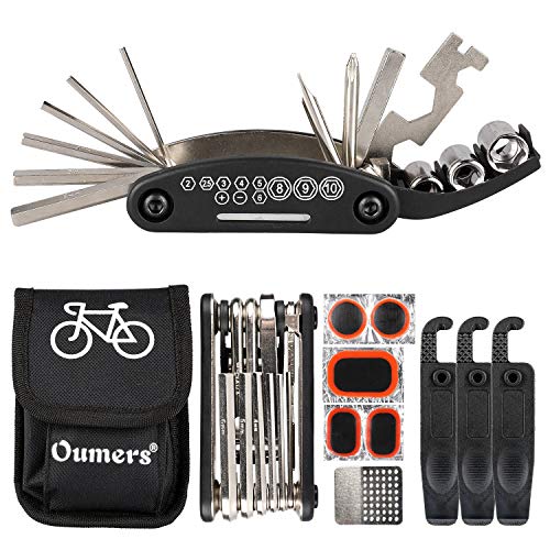 Oumers Bike Chain Tool + Chain Checker, 2-in-1 Universal Bicycle Chain Repair Tool/Bike Chain Splitter Cutter Breaker Chain Wear Indicator Tool/Bike Maintenance Fit 7 8 9 10 Speed Chain Link