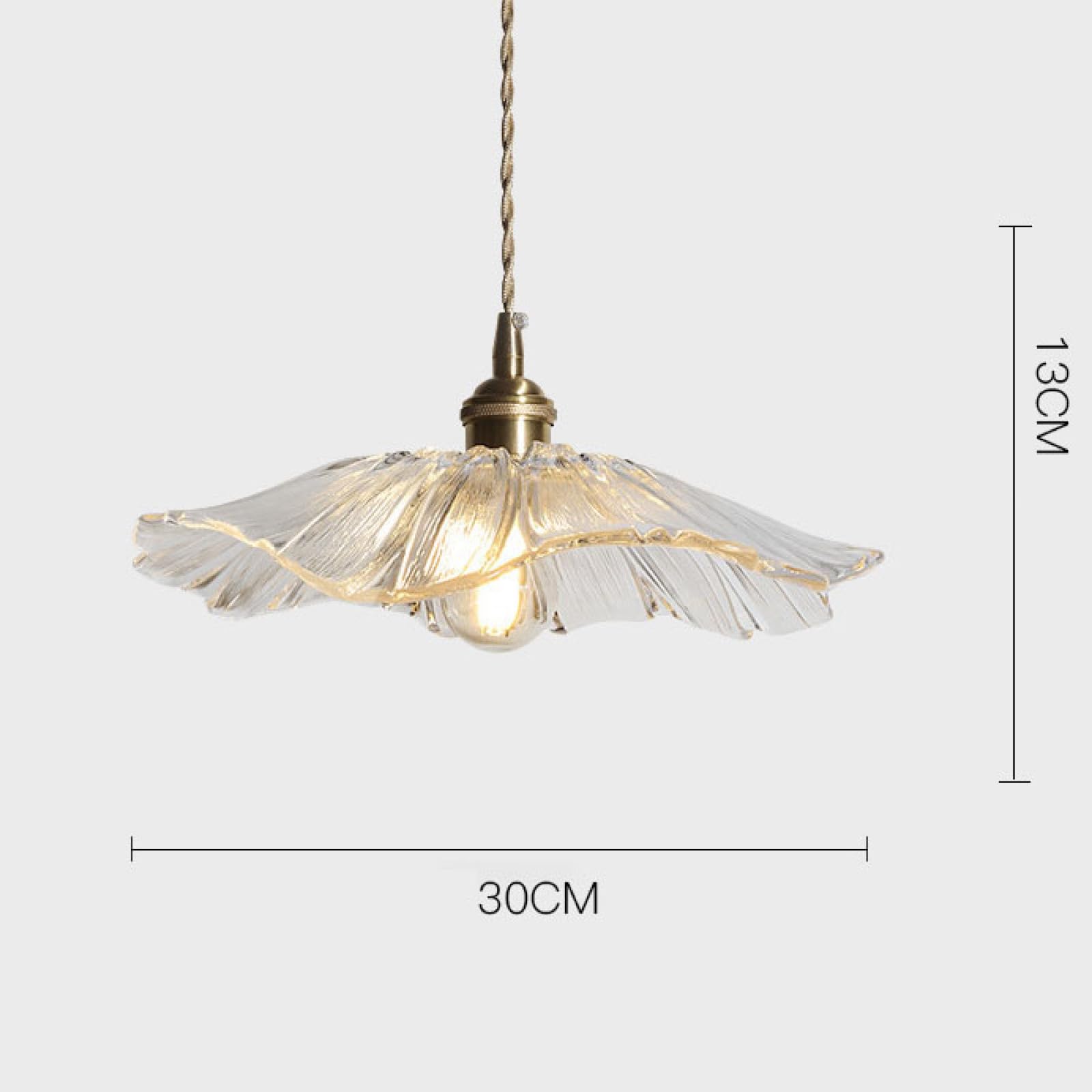 Lámpara colgante de Cristal Edison, lámpara colgante de techo, lámpara colgante Decorativa E27 con portalámparas de latón, pantalla de Cristal, lámpara colgante Estilo Loft, Sala