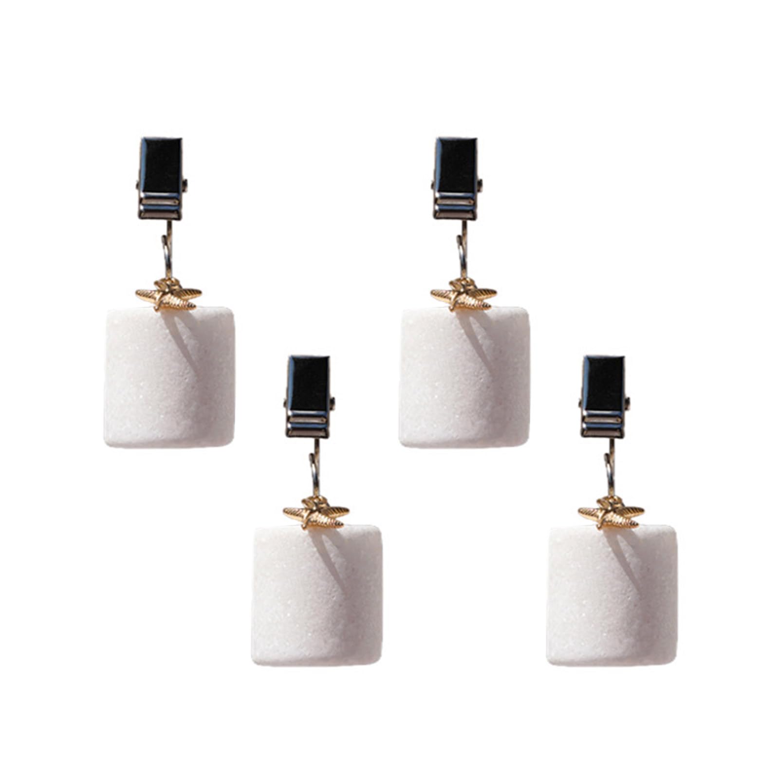Jazuaiao Stainless Steel Tablecloth Clamps with Natural Marble Stone Textured Elegant Cylinder Design for Modern Dining Tables Marble Table Weights