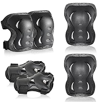 Ronyme Kit De Protection Genoux/coudes/poignets Pour Roller, Skate Ou Vélo – Enfants Et Adultes, Tailles S/M/L, Coque PP Résistante Aux Chocs