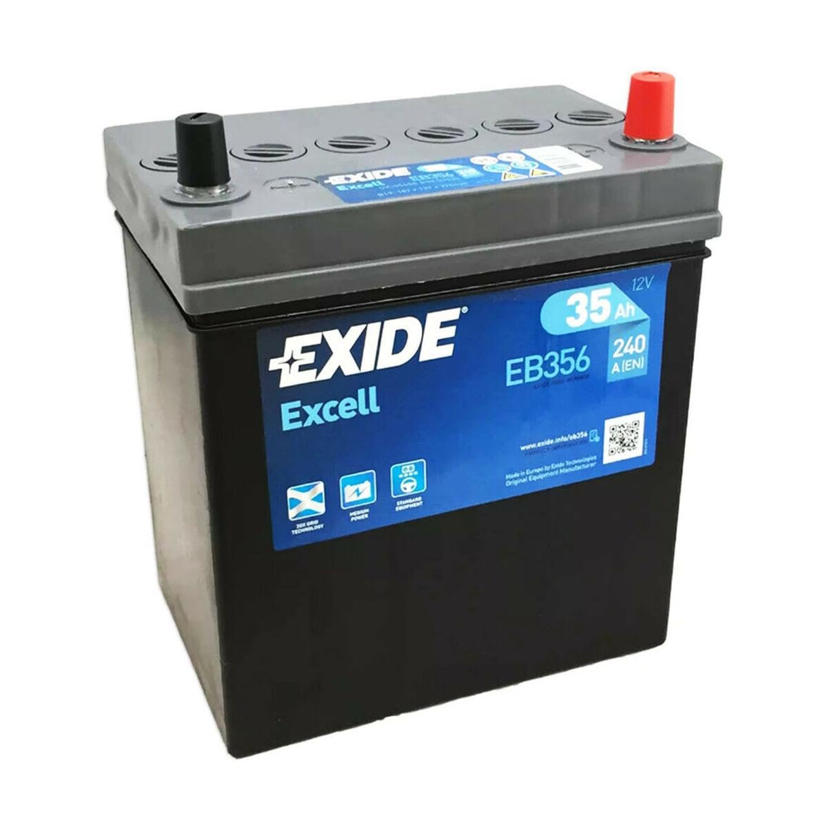 Battery fits GEELY PU HQ 1.0 1.1 1.3 2005 on Exide 054 240A 35Ah 4Yr Warranty