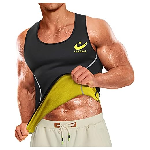 LAZAWG T-Shirt pour Homme Sudation de Sport Corset Combinaison de Sudation Debardeur de Sudation Neoprene