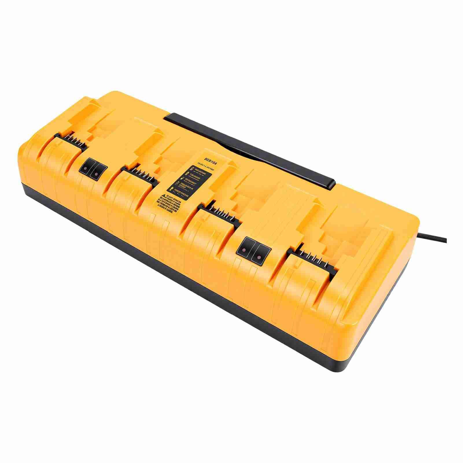 Cosiki Stazione di Ricarica 4 Porte, Caricabatterie con Uscita 3A per | Ricarica simultanea per 4 batterie, Adatto per più batterie da 20 V, Funzionalità di protezione dal surriscaldamento