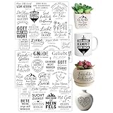 Rub On Sticker Sprüche Deutsch Bibel, Transfer Aufkleber Sprüche mit Bibelversen, Liebevoll Personalisiert Schriftzug Deko, Wasserfest Lichterglanz, Für Glas Fotoalbum Gips, Rub On Sticker