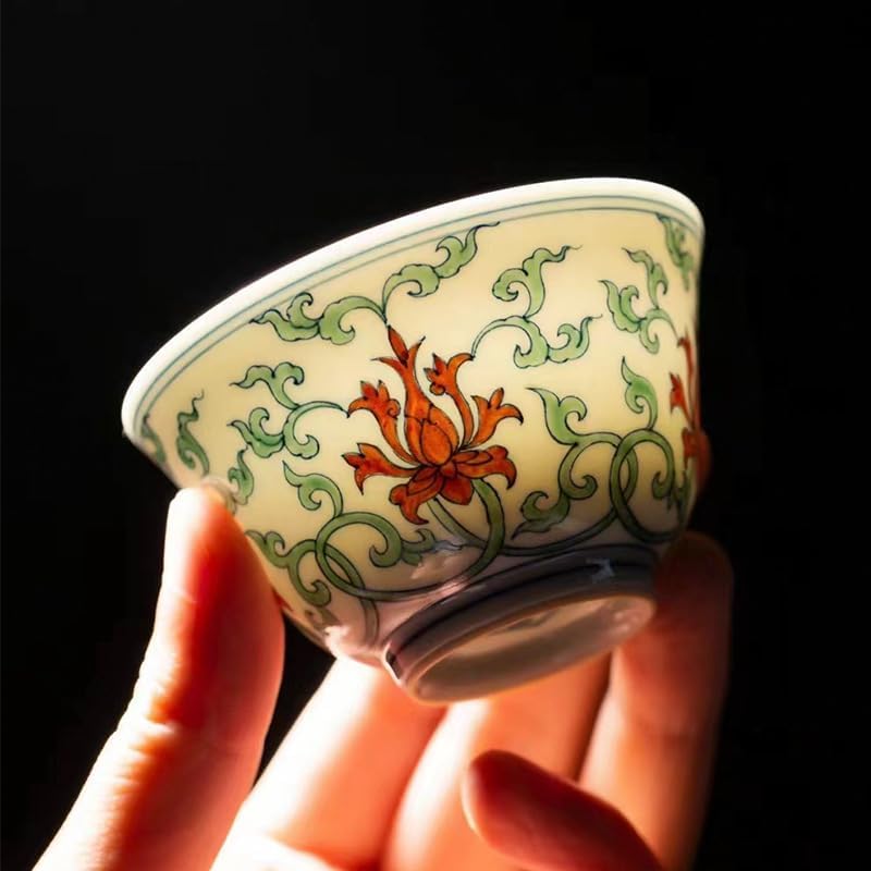 Tea Cup Antique Hand-Painted Passionflower Doucai Host Single Personal Dedicated Ceramic Soaking Container