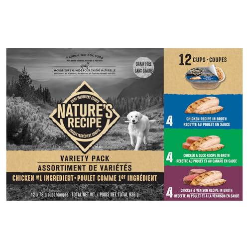 Nature’s Recipe Chicken, Chicken & Duck, Chicken & Venison Wet Dog Food Variety Pack 936 g 12 pk image 2
