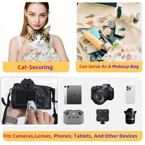 Image of Cat Wrap for Cutting Nails Cloth Burrito Wrap for Nail Clipping,Scratch and Escape Prevention,Multi-Purpose Swaddle Wrap Pet Worker (Farm + House, 27.56inchx27.56inch)