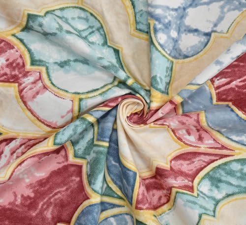 Image of Glace Cotton 220 TC Single Bedsheets Soft Breathable Fabric Elegent Design| Wrinklefree (Size-60 X 90 Inch) with 1 Pillow Covers (Size-17 X 27 Inches, Multi Shankh)