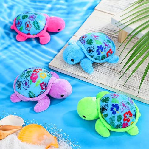 24 Pack Summer Turtle Party Favors, Mini Sea Turtle Plush with Cards Set - image 3