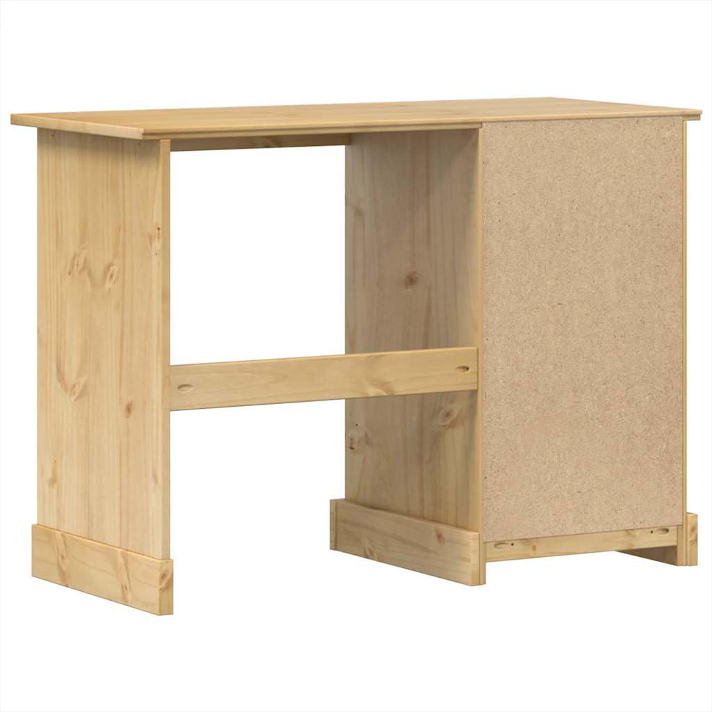 Toeletta Corona 104x47x75 cm in Legno Massello di Pino | Elegante tavolo da trucco per la camera da letto con quattro cassetti spaziosi e resistenti maniglie in metallo.