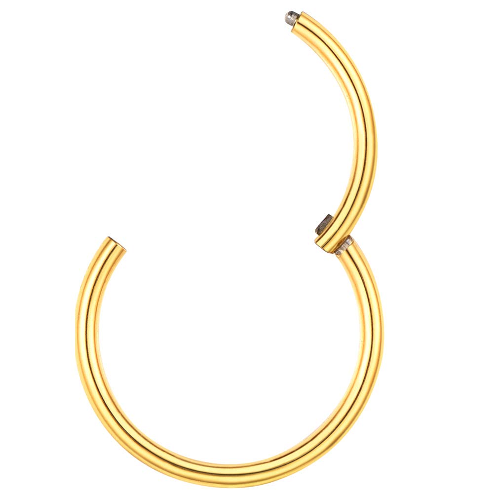 PROSTEEL Un Piercing Nariz Aro Septum Acero Quirurgico, Pendientes Nostril Labio Tragus con Calibre 20G / 18G Grosor, 6-10 mm Diámetro, Plateado/Dorado/Rosado/Negro — view 10