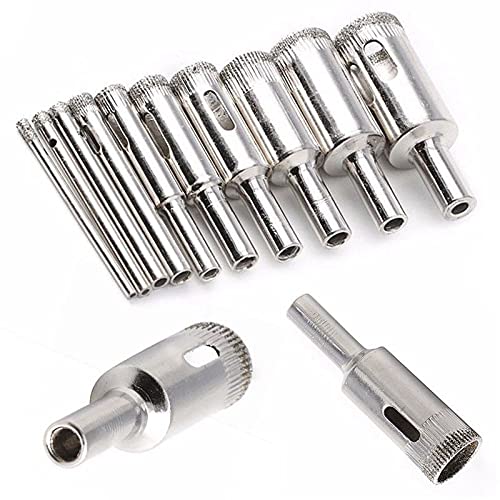 Set 10 brocas diamantadas 3-18 mm para vidrio y mármol miniatura 1
