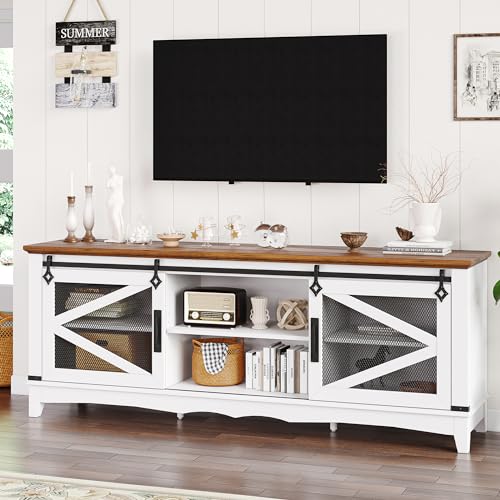 IDEALHOUSE-Modern-TV-Stands-for-Living-Room-65-Inch-TV-Stand-Entertainment-Center-with-Storage-and-Sliding-Barn-Doors-Media-TV-Console-Cabinet-with-Adjustable-Shelf-White IDEALHOUSE Modern TV Stands for Living Room 65 Inch TV Stand Entertainment Center with Storage and Sliding Barn Doors Media TV Console Cabinet with Adjustable Shelf White