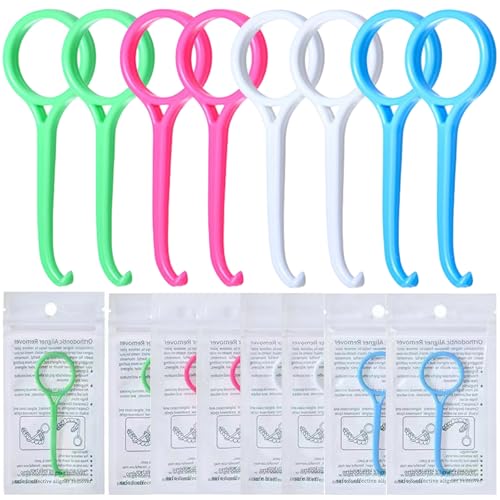 Aligner Removal Tool, Portable Clear Aligner Removal Tool for Invisalign Removable Retainers, Braces, Aligners Remove Hook Pull Tool (8PCS)
