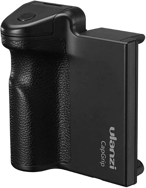 CapGrip 3 in 1 Selfie Booster Handle Grip Anti-Vibration Remote Control with PU Grip for Mobile Photography Compatible with Android iOS Smartphones