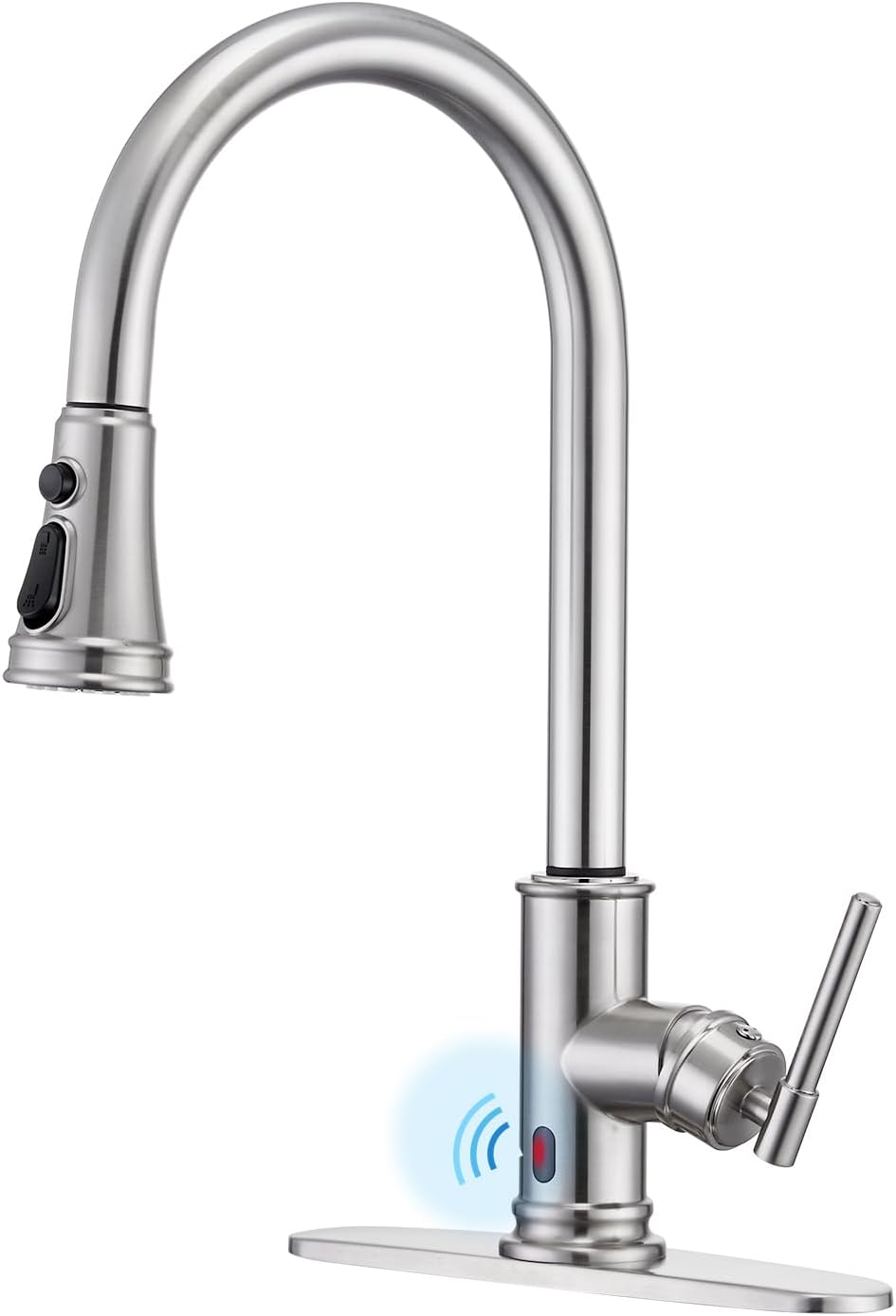 Touchless Kitchen Faucet Pull Down Sprayer Bruahed Nickel，ARRISEA
