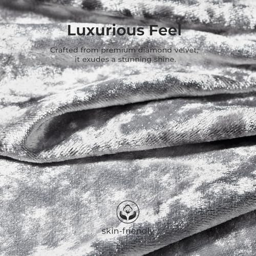 HomeTop Women's Luxury Diamond Velvet Memory Foam Scuff Slipper with Lightweight Rubber Sole3