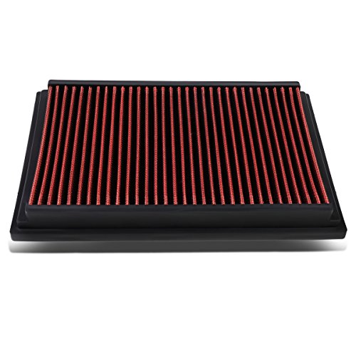 DNA Motoring AFPN-083-RD Clean Air Washable Drop In Panel Air Filter Enhance Engine Performance Power & Acceleration Improve [Compatible with 04-13 Mazda 3 2.0L 2.3L 2.5L / 07-15 5 2.3&2.5L]