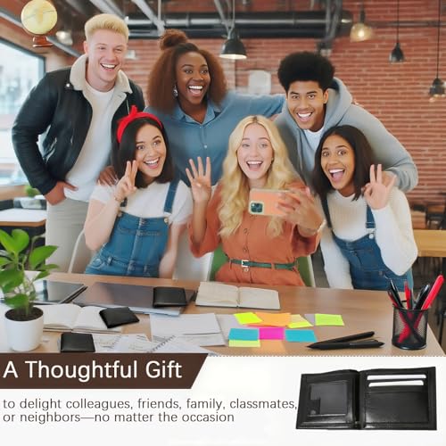 24 Pcs Leather Wallet for Men Bulk -Thank You Gifts for Employees Appreciation-Christmas Gift for Coworkers Men Father's Day (12pcs black+12pcs brown)4