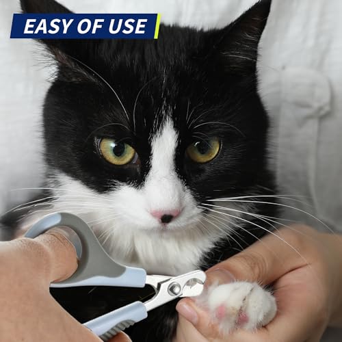 Image of WePet Pet Nail Clippers U07.2, Professional Claw Trimmer, Scissor for Cats, Puppies, Kittens, Hamsters, Rabbits and Small Animals, Sharp, Safe, Small, Grey /Blue (Pack of 2)