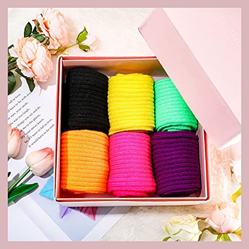 Image of Syhood 80s Women Neon Leg Warmers Knit Ribbed Leg Warmer for Party Accessories