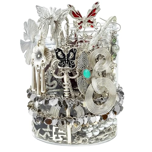 Image of SMUOBT Mystery Jewelry Jar Bundle - Surprise Vintage Jewelry Box for Women,Gift Jewelry Set (Necklace, Earrings, Rings,Kracelet,Keychain) - Unique Birthday Gift for Women