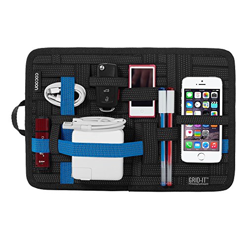 Cocoon Grid-IT - Pocket Organizer from 12 inches with Elastic Bands | Multifunctional System with Zipper and Passant - Black - 30,5x1,9x20,3 cm