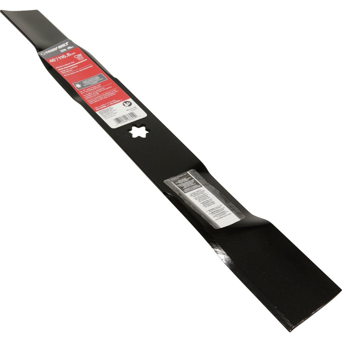 Troy-Bilt 490-110-Y106 - Set di pacciamatura Originale per trattori da Giardino da 46 Pollici e Giri Zero con Stella a 6 Punti, OE# 742-04268, 942-04268, Lama di Ricambio per Tosaerba, Nero