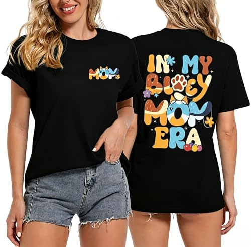 in My Mom Era Shirt Mama Shirts for Women Funny Mom Shirt for Women Mama Graphic Tee Tops (C X-Large)