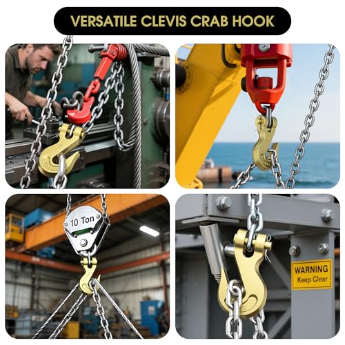 4 Pack 1/2" Grab Hooks, Heavy Duty Forged Alloy Steel G70 Chain Hooks for 1/2inch Tow Chain, 51000LBS Breaking Strength for Truck Trailer Tow Chain Transport Heavy Load by AODESTINY - Image 7