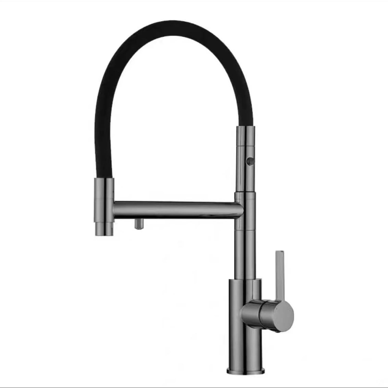 Robinet 3 voies de cuisine pivotant monotrou en laiton noir mat fonctionnel