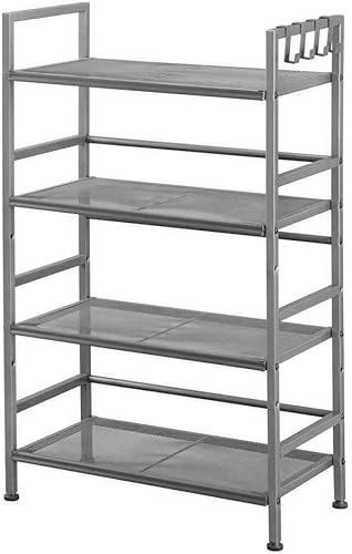 JHUS - Carrito de cocina de 4 niveles con ruedas para microondas, organizador de estantes de almacenamiento, carrito de cocina Mikalo, carrito