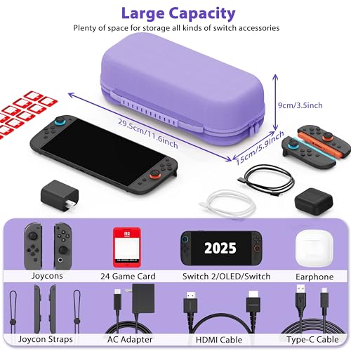 Funda de transporte para Nintendo Switch 2 bolsa rígida antirayaduras 5