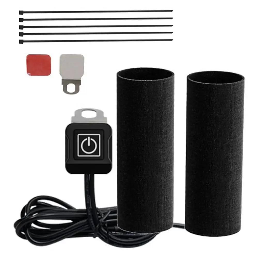 Guidon Chauffant pour Moto, Guidon isolé réglable par USB, Accessoires Chauffants pour Scooter électrique et vélo pour poignée de 22 à 30 mm(A)