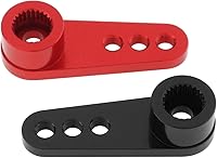 Vista 6 de DiGiYes Paquete de 2 brazos de dirección de metal 25T servo bocina M3 hilos compatibles con modelos RCcoche, camión buggy (rojo)