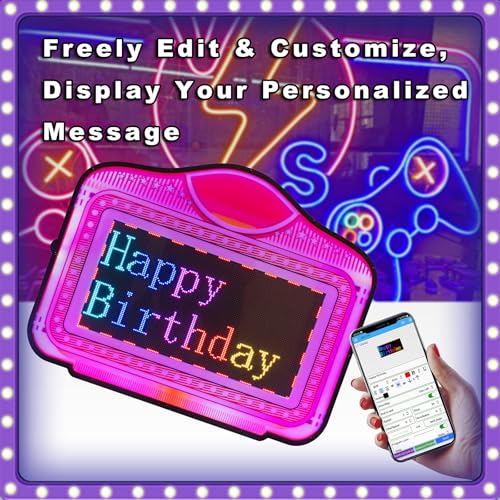 LED Screen Letter Bottle Presenter, VIP Bottle Service Sign, APP Programmable Acrylic Handheld Light Box with RGB Color Change & Scrolling Message for Nightclub Bar Party Birthday (App Programmable)