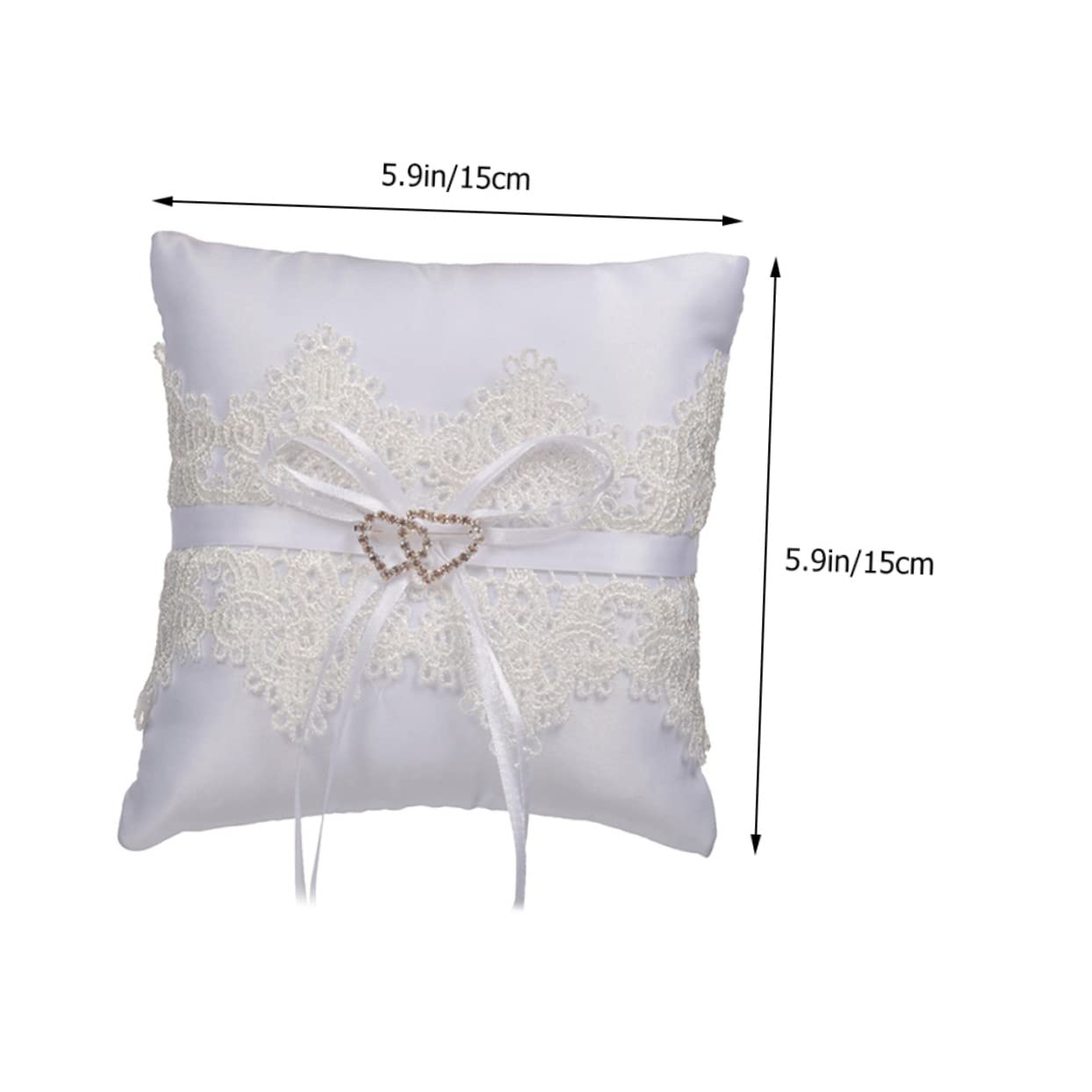 NAMOARLY Wedding Holder Pillow Elegant Lace Cushion for Bride Groom Soft Heart Design for Engagements and Weddings Charming Decorative
