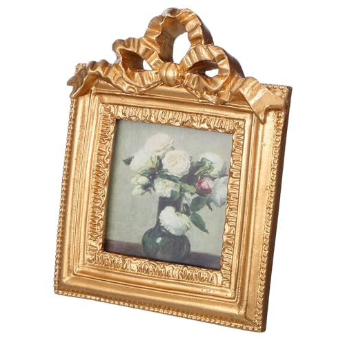 BESPORTBLE Marco de Fotos de Resina Vintage Europeo, Decorativo para Colgar en Pared o Mesa, Tamaño 9.5x12 Cm, Porta Cuadros Retro para Dormitorio y Salón, Marco de Exhibición Artística