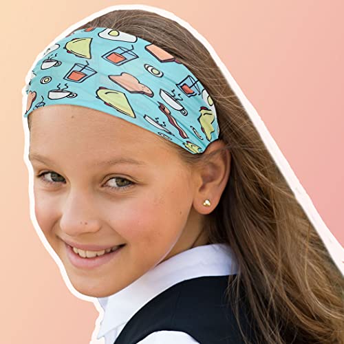 Bohend Girls Headbands Wide Knotted Hair Bands 3Pcs Non Slip Elastic Cute Head Bands Workout Yoga Sweatband Hair Accessories for Girls and Kids (H)4