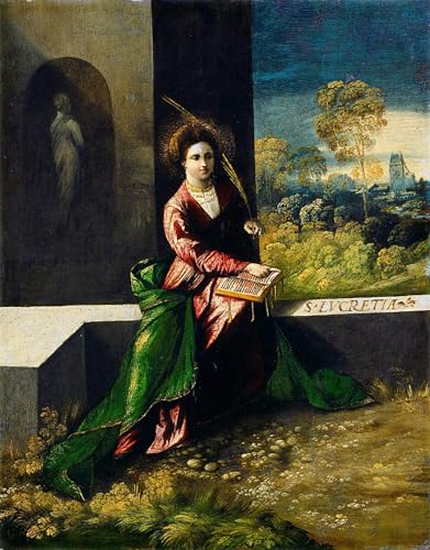 Tableau moderne Sainte Lucrèce, impression sur toile paysage Dosso Dossi 60x90cm